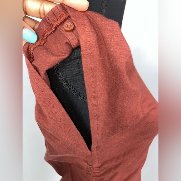 Athleta Small Dress Bodycon Stretch Burgundy Short Sleeve. - Picture 13 of 13